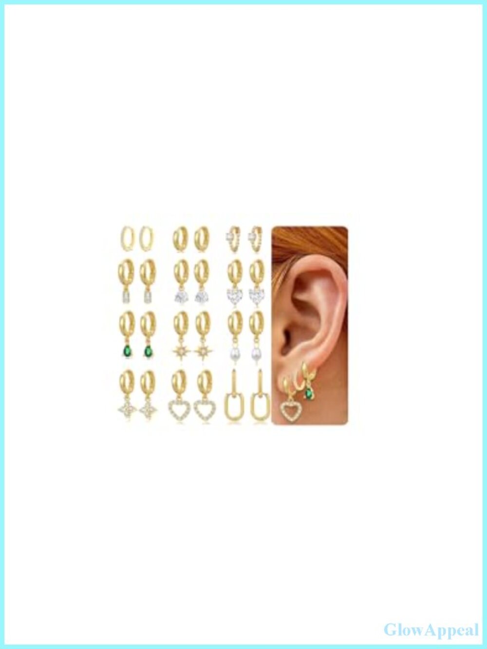18K Gold Plated Huggie Hoop Earrings Set Dangle Cartilage Earrings for Women